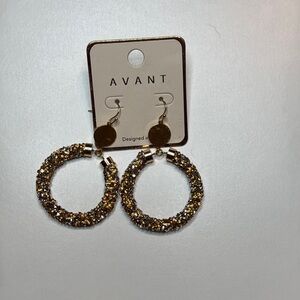 Avanti Textured Gold and Silver Hoop Earrings